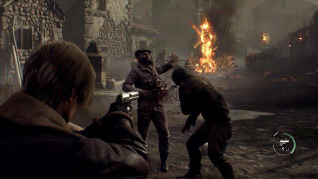 The Resident Evil 4 Remake is shot from the third-person perspective, just like in the original.  Source: Capcom