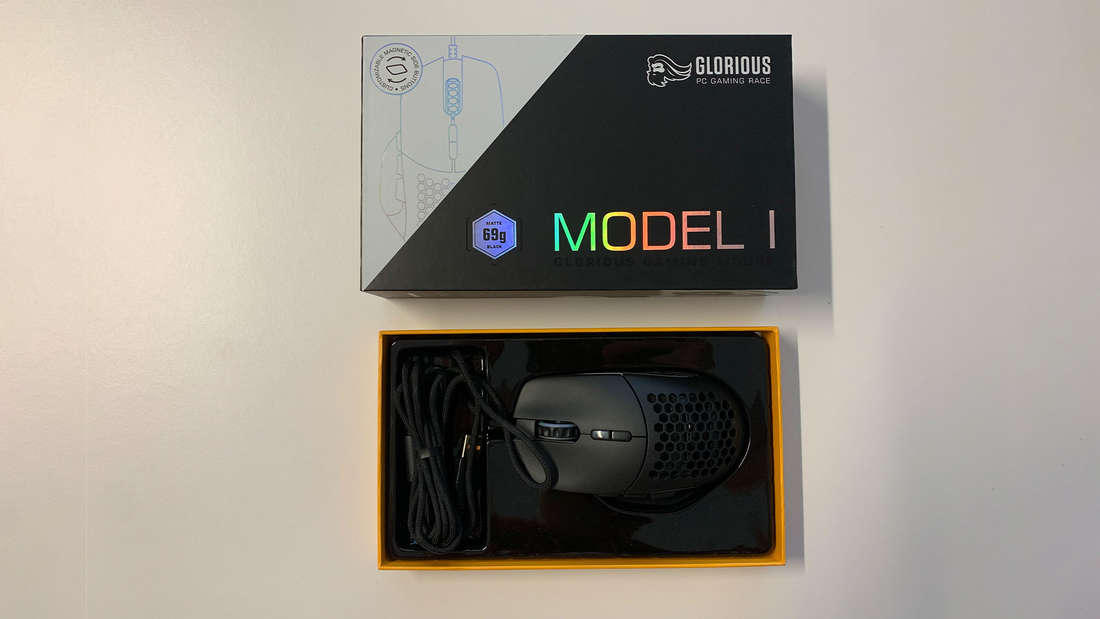 The Glorious Model I gaming mouse in the box