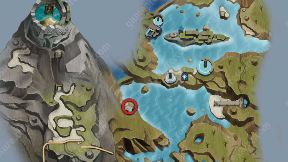 God of War Ragnarök map showing the location of the first Muspelheim seed