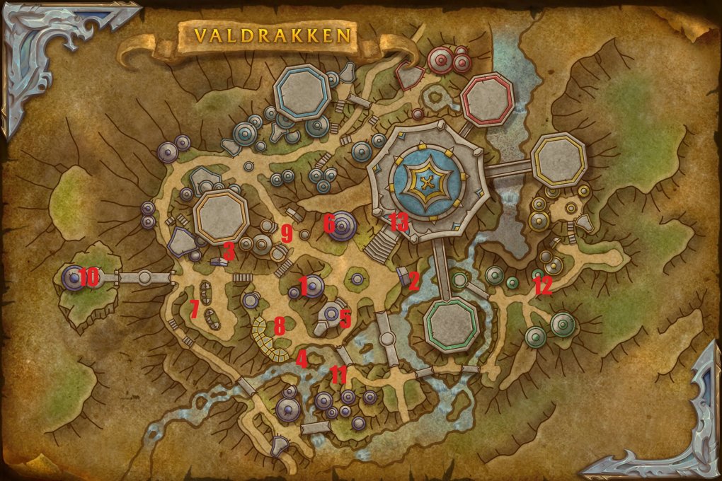 You will find all the important places in Valdrakken numbered on this map.
