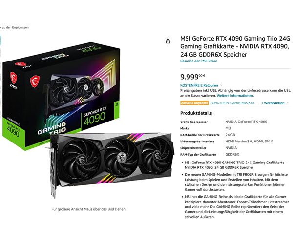 Buy RTX 4090 - November 20th: Availability significantly worse than Geforce RTX 4080 (Ticker)