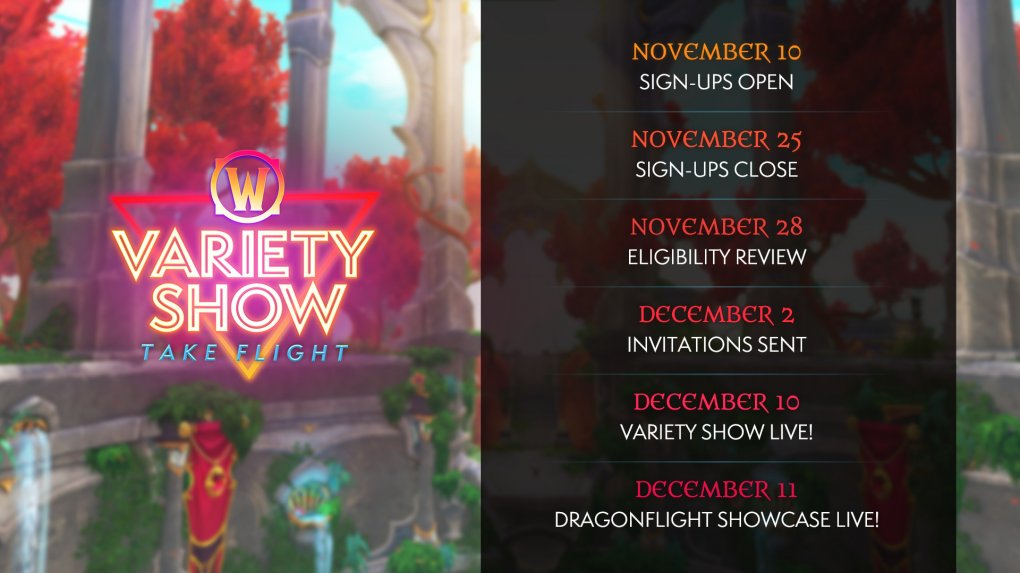 Registration timings for the 2nd WoW Variety Show