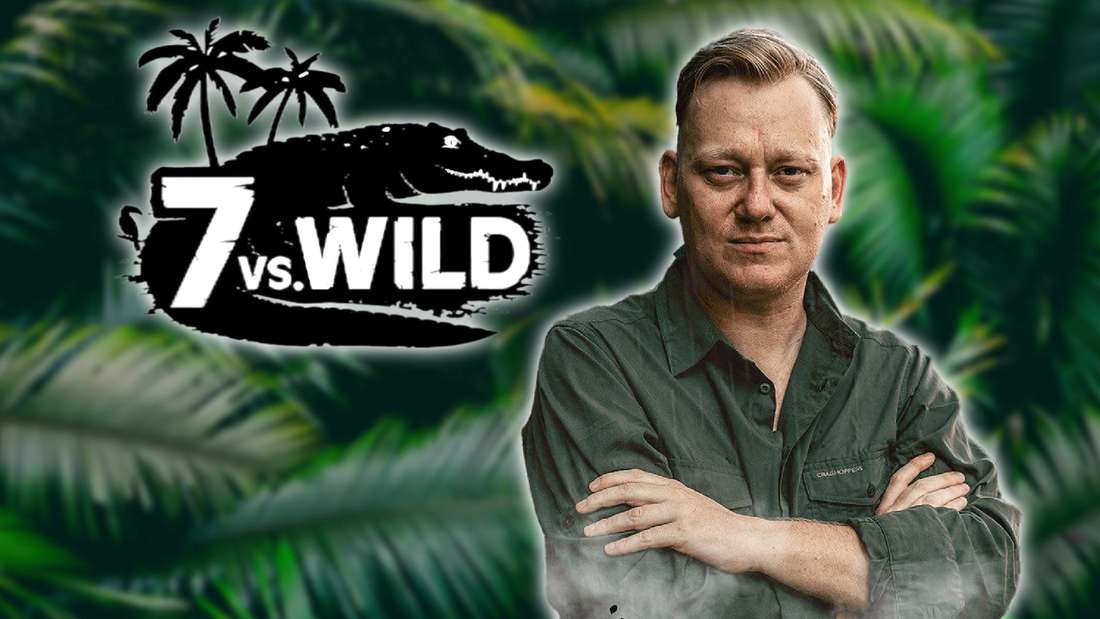 Knossi with 7 vs. wild logo on a jungle background