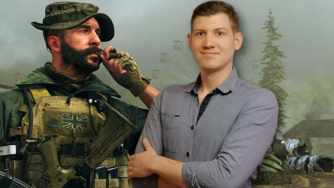 Philipp Hansen from ingame.de and Captain Price from Call of Duty