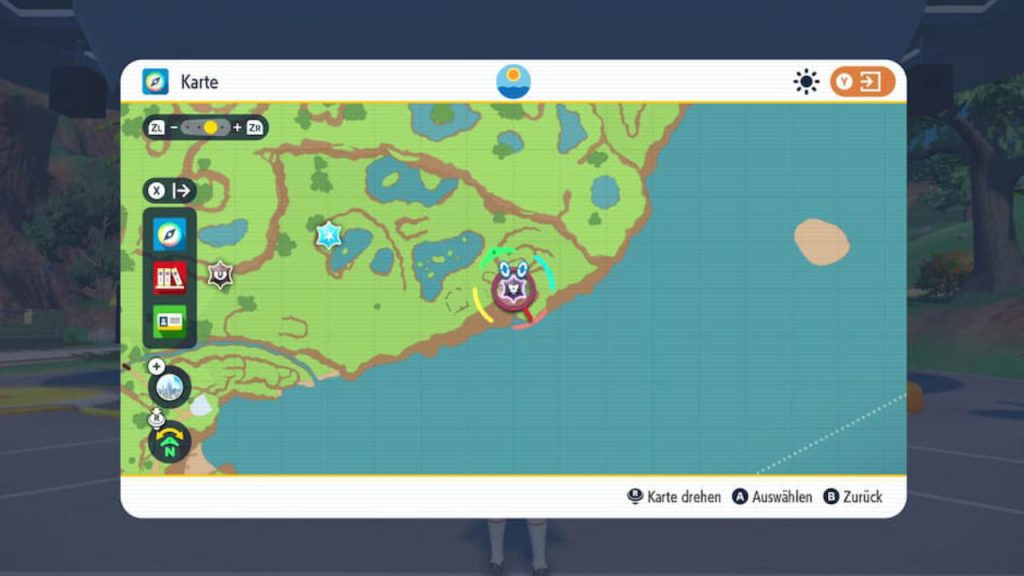 Pokémon Crimson and Crimson Tera Raid icon on the map