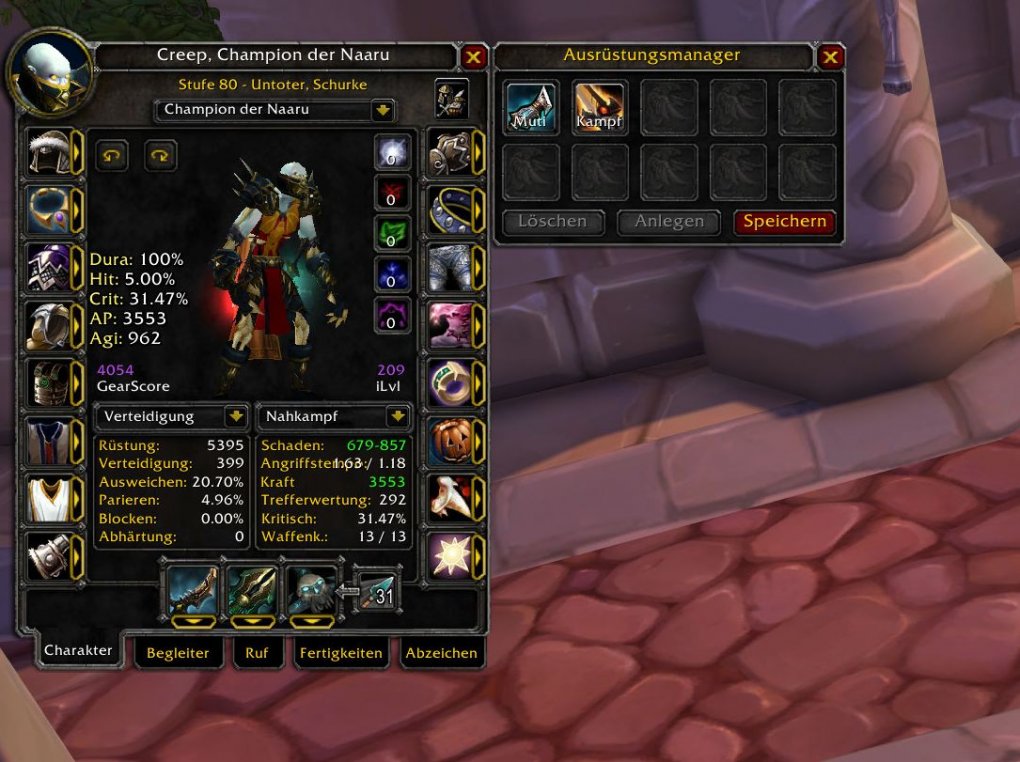 WoW: WotLK Classic - The names of your equipment sets are important for the macro.