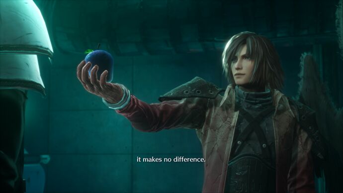 Genesis holds out a purple apple in Crisis Core - Final Fantasy VII - Reunion