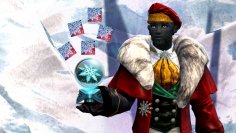 Five snowflakes in the snowflake eater and you can get the coveted booster in Guild Wars 2.