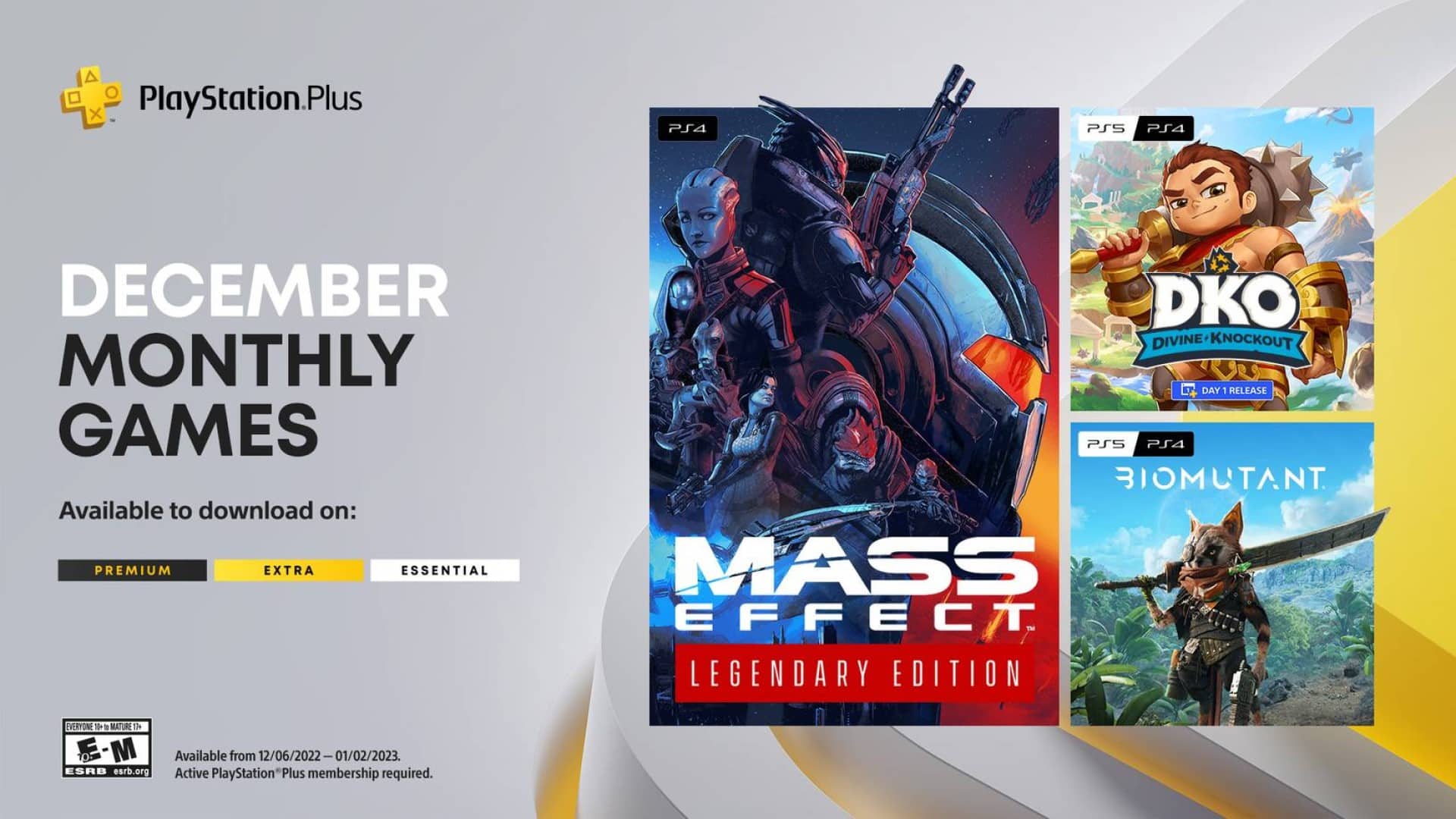 Mass Effect: Legendary Edition and Biomutant will be the games for PS Plus Essential in December