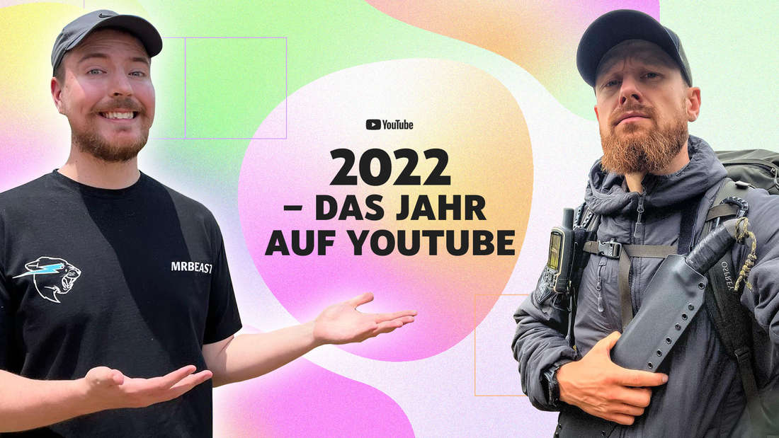 Graphic for the YouTube review 2022 with Fritz Meinecke and MrBeast
