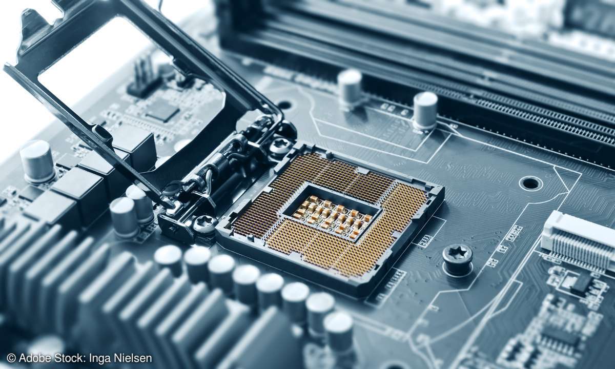 CPU socket on a motherboard