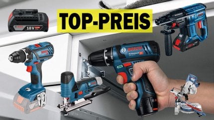 Cordless screwdriver in the price drop: drill, battery 18V &  12V, saws and more from Bosch Professional with great discounts