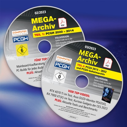 PCGH Mega PDF Archive: 22 years of PCGH with over 46,000 pages can now be ordered as a DVD bundle