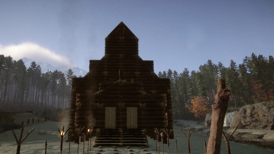 Sounds weird, but it's like this: A church in Sons of the Forest (there's also a picture of the inside! (Image: eddit.comuserCpt_Caboose)).