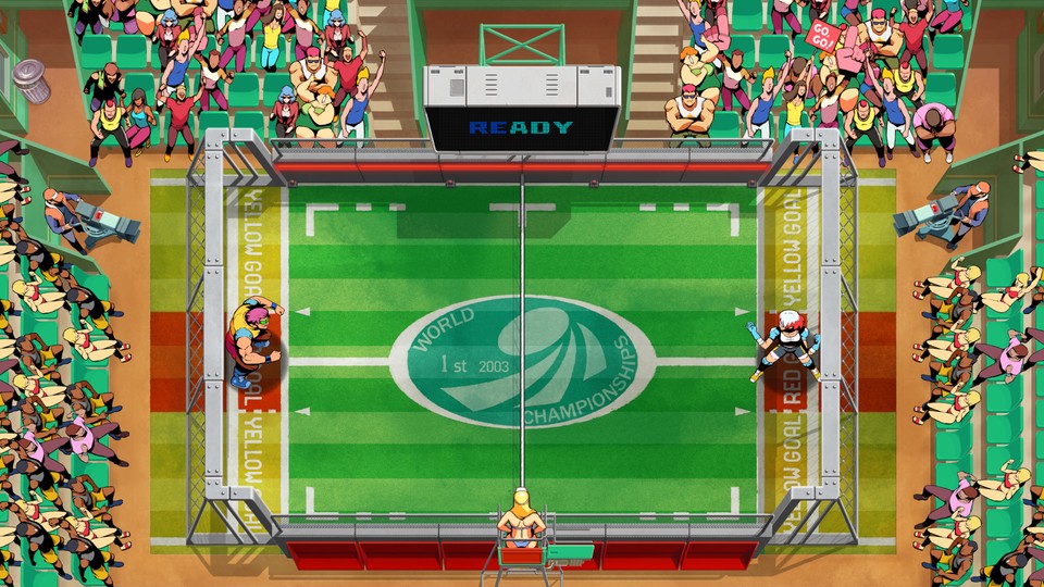 In Windjammers 2 you use a frisbee to fight exciting duels in the style of a fighting game.