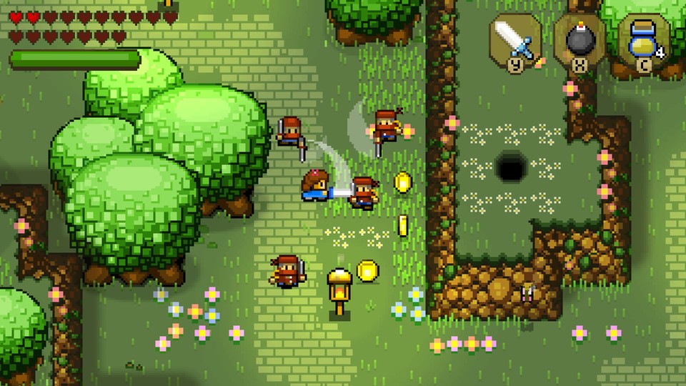 Blossom Tales is an action-adventure game in the vein of early Zelda titles.