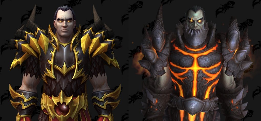 The model of Neltharion (left) and Deathwing (right).