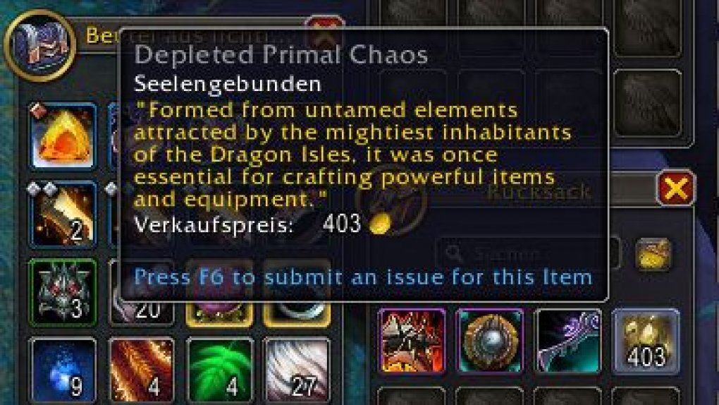 Primeval Chaos will be deprecated with WoW Patch 10.1 and can be sold at the merchant for gold.
